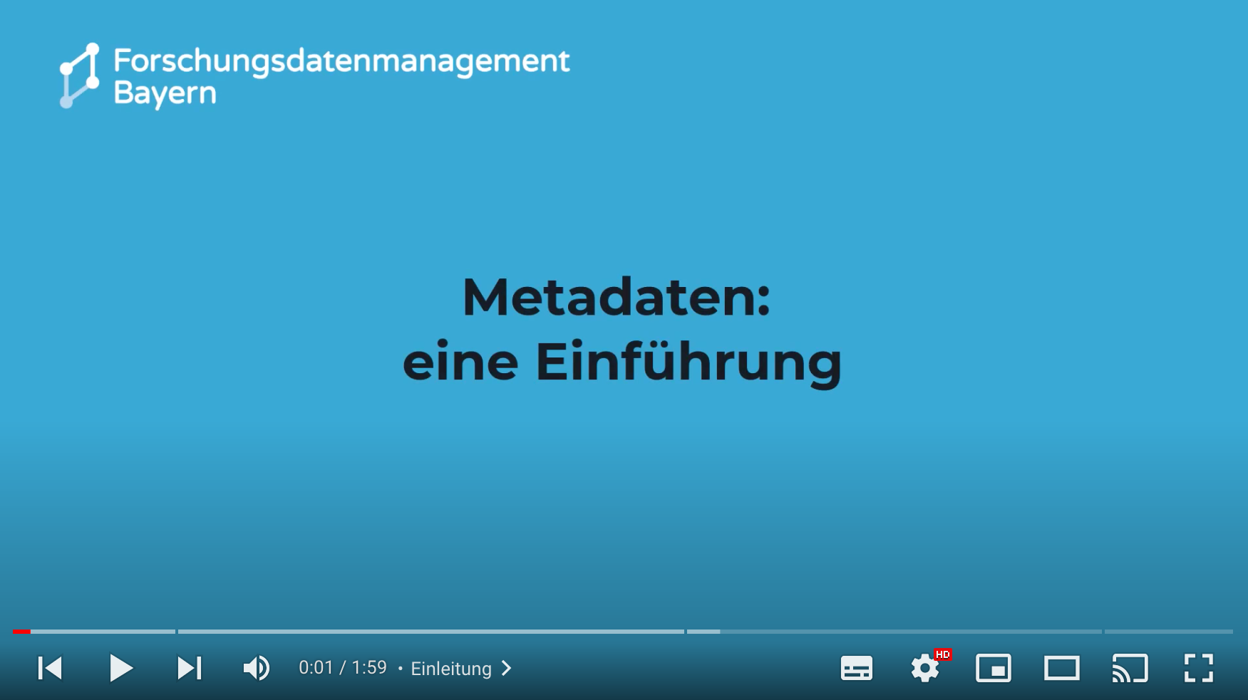 Link zu Video-Kurs Metadaten Forschungsdatenmanagement Bayern